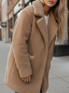 Płaszcz zimowy damski teddy futrzany beżowy Dstreet NY0757z