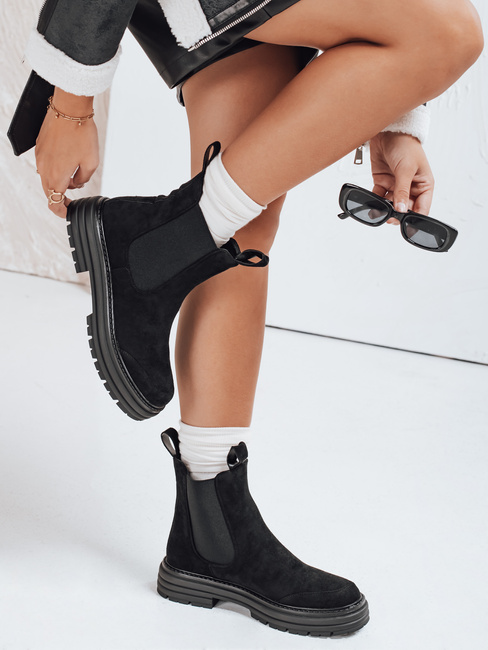 Botki damskie zamszowe czarne MADDEN Dstreet ZY0410