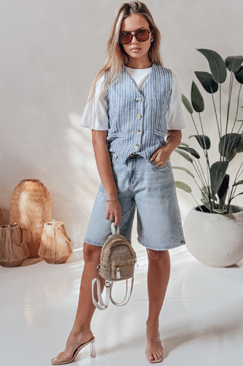 Spodenki damskie jeansowe JEANZDAY niebieskie Dstreet SY0480