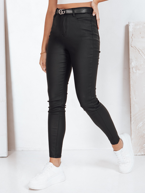 Jeansy damskie woskowane czarne Dstreet UY2761