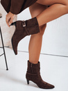 Botki damskie zamszowe brązowe Dstreet ZY1207