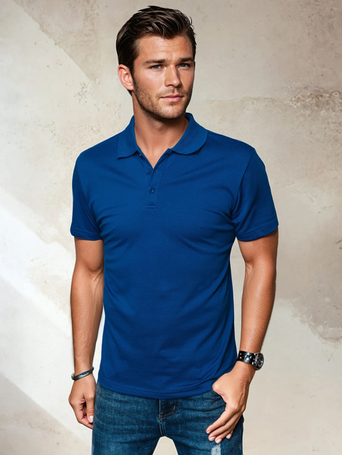 Koszulka polo męska niebieska Dstreet PX0551