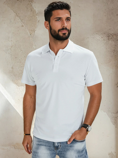 Koszulka polo męska biała Dstreet PX0514