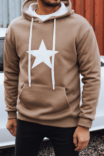 Bluza męska z kapturem kamelowa Dstreet BX5931