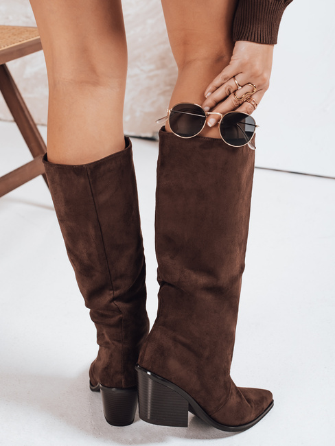 Kowbojki damskie zamszowe brązowe Dstreet ZY1202