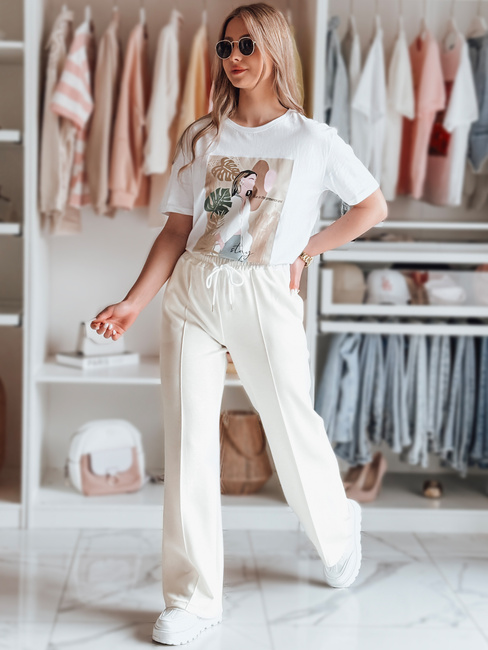 Spodnie damskie dresowe DRESSANIK ecru Dstreet UY2703