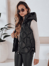 Kamizelka damska pikowana z kapturem MISSVEST czarna Dstreet TY5018