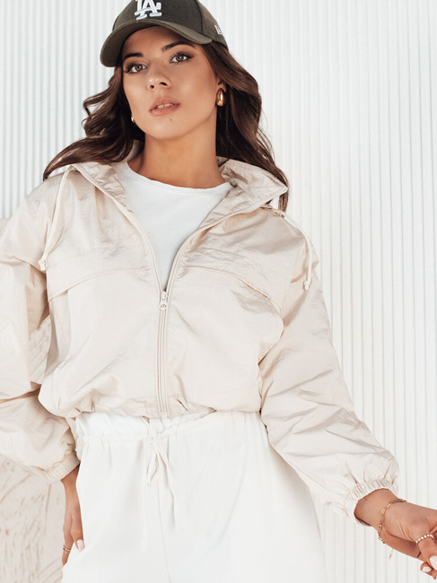 Kurtka przejściowa damska z kapturem GRAUS ecru Dstreet TY4220