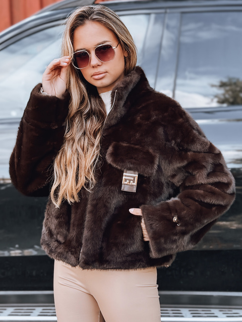 Futerko damskie krótkie brązowe Dstreet TY5241