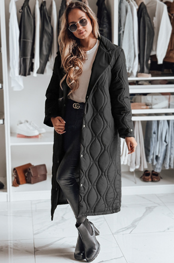 Płaszcz damski pikowany długi TRENDIFY czarny Dstreet TY4378