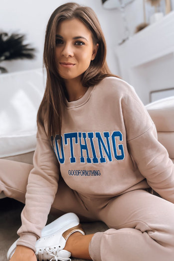 Komplet damski dresowy NOTHING beżowy Dstreet AY0759