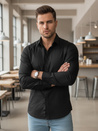 Koszula męska REGULAR FIT elegancka gładka czarna Dstreet DX2538