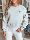 Bluza damska oversize z haftem serc MONLOVE niebieska Dstreet BY1509