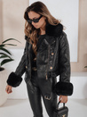 Kurtka skórzana damska z futerkiem czarna Dstreet TY5209