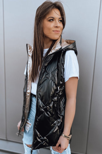 Kamizelka pikowana damska PAVON czarna Dstreet TY2592