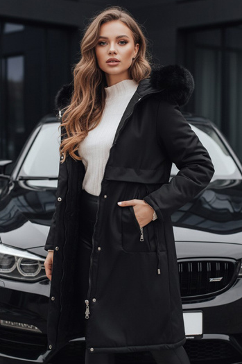 Kurtka zimowa damska parka z futerkiem czarna Dstreet TY5113