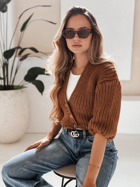 Sweter damski NUTI kamelowy Dstreet MY1678