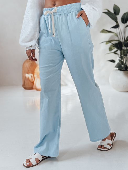 Spodnie damskie casualowe wide leg BOHO DAY jasnoniebieskie Dstreet UY2651