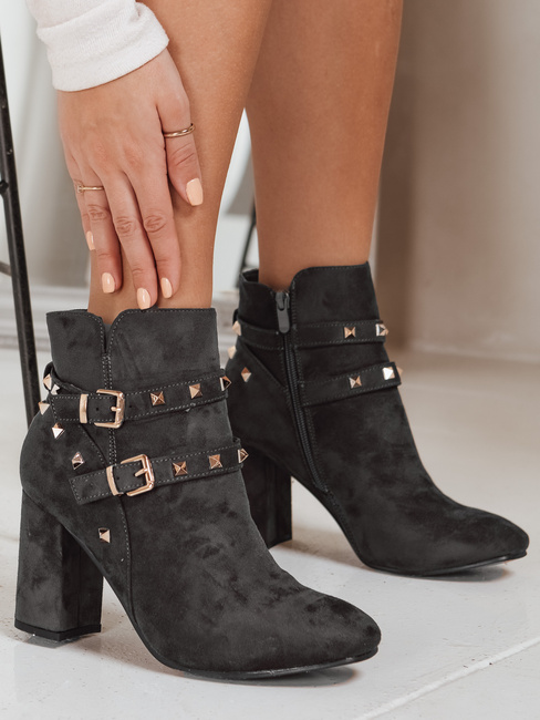 Botki damskie zamszowe ciemnoszare Dstreet ZY1257