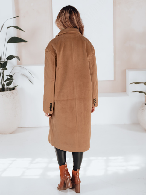 Płaszcz zimowy damski długi oversize kamelowy Dstreet NY0766