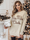 Sweter damski one size MIU MIU z napsiem beżowy Dstreet MY2346