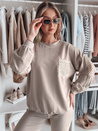 Bluza damska oversize LUXEEN mokka Dstreet RY2794_1