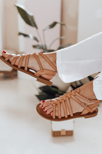 Sandały damskie IRALIE beżowe Dstreet ZY0943