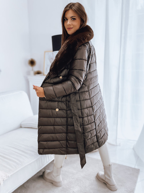 Płaszcz damski pikowany kamizelka 3w1 MADAME brązowa Dstreet TY3152