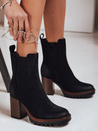 Botki damskie zamszowe czarny Dstreet ZY1319
