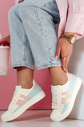 Sneakersy damskie na platformie JUNOMI różowe Dstreet ZY0861