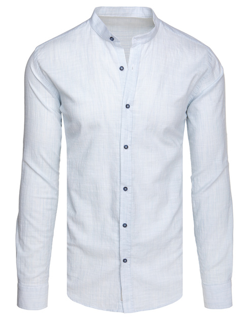 Koszula męska ze stójką z długim rękawem błękitna Dstreet DX2661