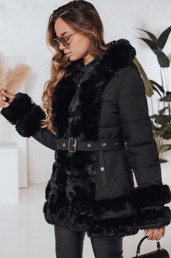 Kurtka damska zimowa CITYGLANCE z futerkiem czarna Dstreet TY5045