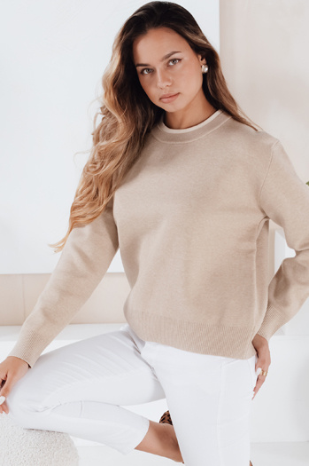Damski sweter basic DARMILA beżowy Dstreet MY2507