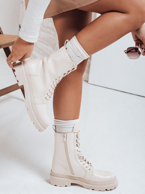 Botki damskie ZILLA beżowe Dstreet ZY0450