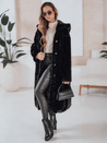 Płaszcz damski futerkowy HELLOCHIC długi czarny Dstreet TY4986