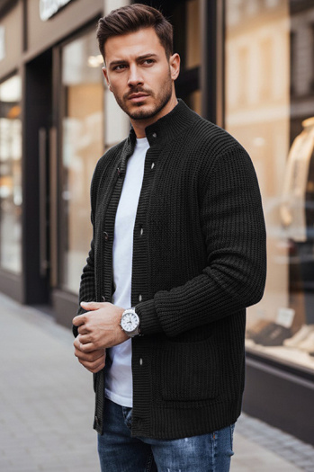 Sweter męski kardigan czarny Dstreet WX2347