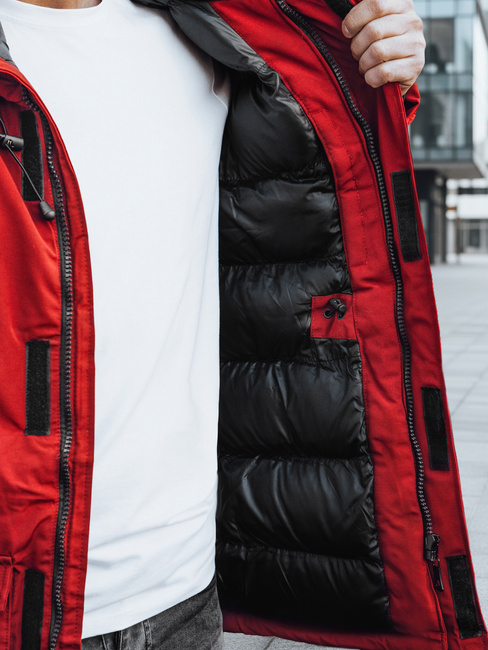 Kurtka męska parka zimowa czerwona Dstreet TX2995z