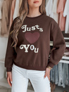 Bluza damska oversize z nadrukiem JUST LOVE YOU brązowa Dstreet BY1477