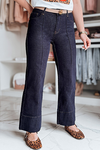 Spodnie damskie jeansowe straight leg CLASSIFIT granatowe Dstreet UY2665