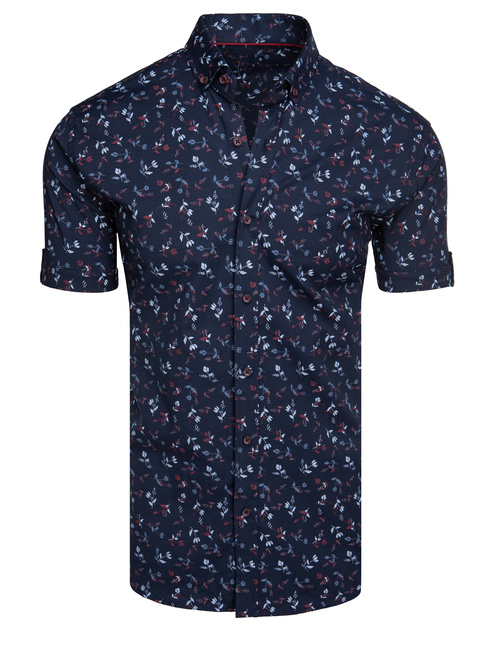 Koszula męska z krótkim rękawem granatowa Dstreet KX1038