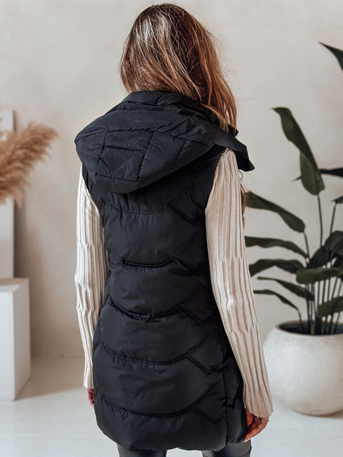 Kamizelka damska ocieplana pikowana czarna Dstreet TY5101