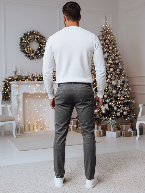 Spodnie męskie chinosy ciemnoszare Dstreet UX4388z