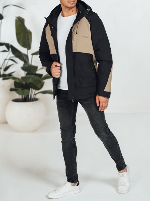 Kurtka męska zimowa z kapturem beżowa Dstreet TX5042