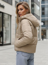 Kurtka damska zimowa krótka pikowana beżowa Dstreet TY5374
