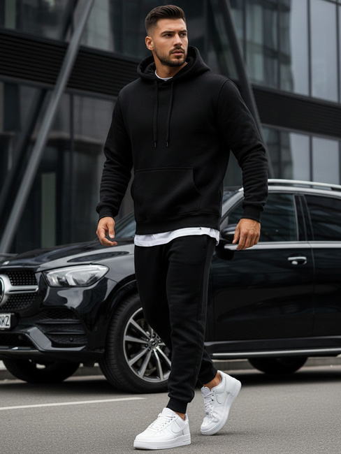 Bluza męska z kapturem czarna BX2028