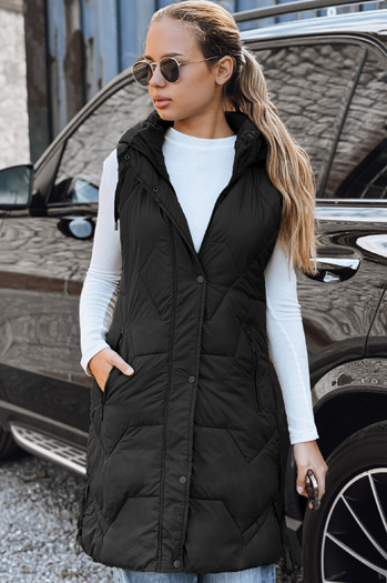 Kamizelka damska długa pikowana czarna Dstreet TY5269