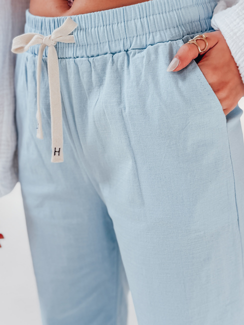 Spodnie damskie casualowe wide leg BOHO DAY jasnoniebieskie Dstreet UY2651