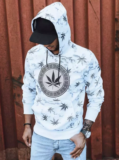 Bluza męska z nadrukiem biała Dstreet BX5323