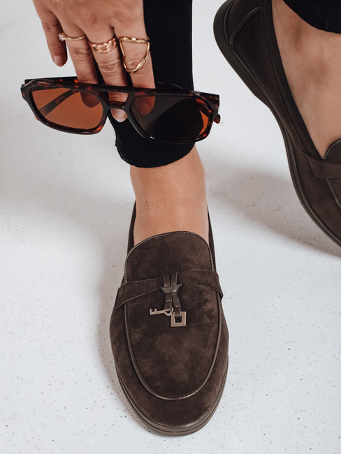 Mokasyny damskie zamszowe brązowe Dstreet ZY1181