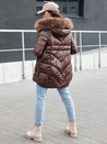Kurtka zimowa damska z kapturem WINTERCHIC brązowa Dstreet TY4458